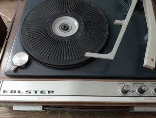 Tocadiscos Kolster Marrón y Plateado