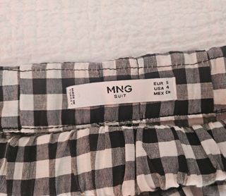 ✅️MANGO Blusa cuadros vichy hombros descubiertos