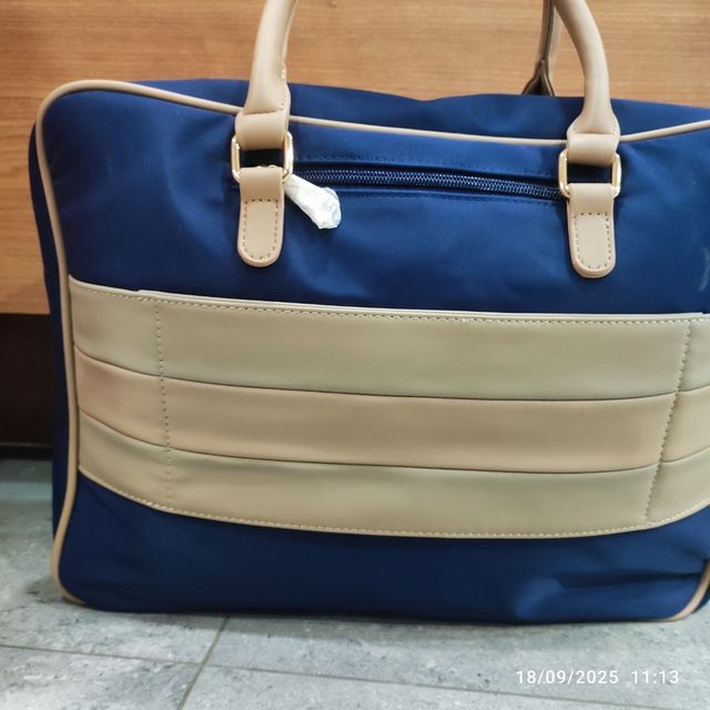 Bolso Vogart Beige y Azul Nuevo
