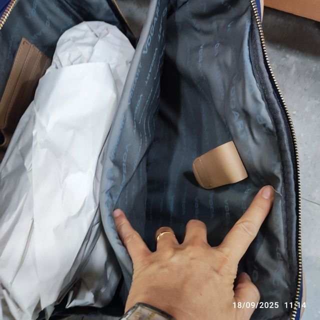 Bolso Vogart Beige y Azul Nuevo