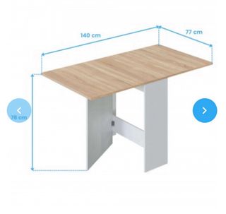 Mesa auxiliar cocina abatible madera