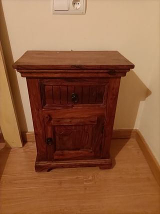 Juego de 2 mesitas de noche rústica de madera