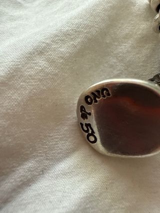 Pulsera Plata y Cuero Piedra Rosa Uno de 50