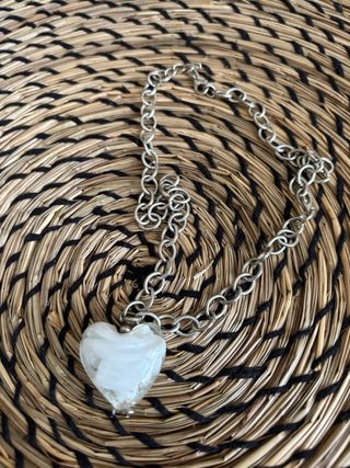 Conjunto collar corazón  y pulsera.