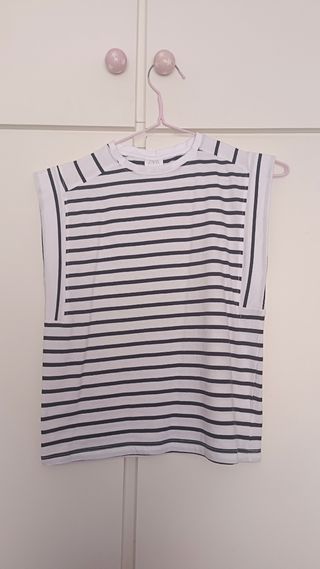 Camiseta Zara Rayas Manga Corta