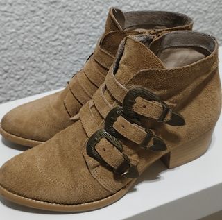 Botines Beige Piel Talla 39 Musse&Cloud