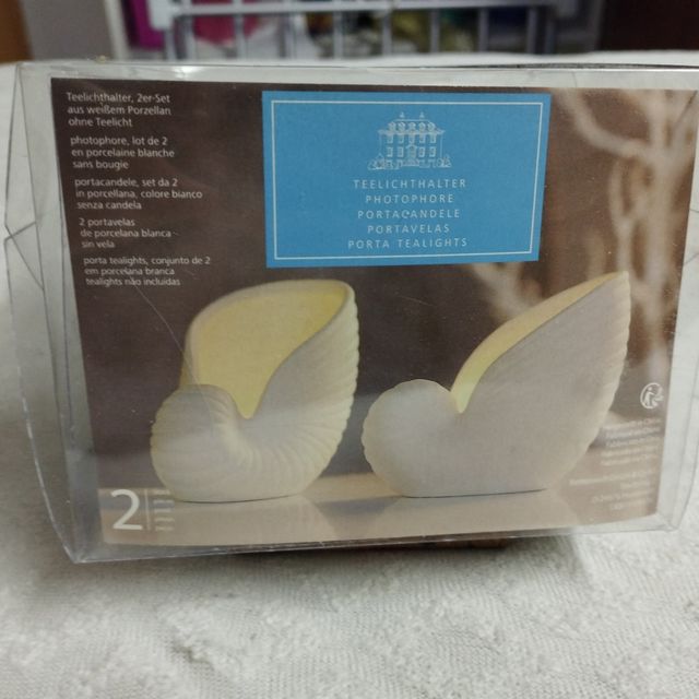 Portacandele a forma di conchiglia, set da 2