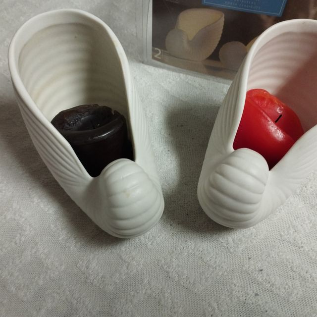 Portacandele a forma di conchiglia, set da 2