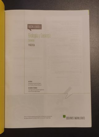 BIOLOGÍA Y GEOLOGÍA 1 BACH PRÁCTICA EDELVIVES