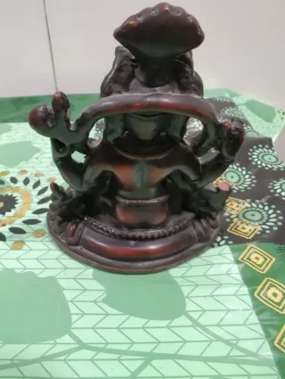 Figuras Dioses Hindúes talladas India 14 cm y 6cm