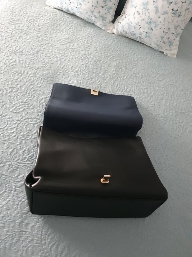 Bolso A. Schelesser Asa Negro/Azul.