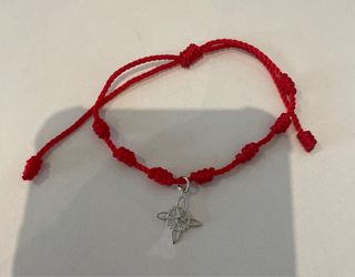Pulsera Roja 7 Nudos Plata 925