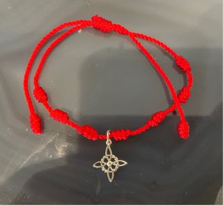 Pulsera Roja 7 Nudos Plata 925