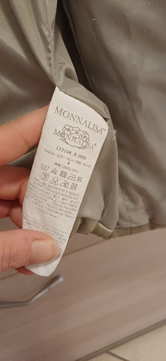 Giubbino Monnalisa bambina 6 anni