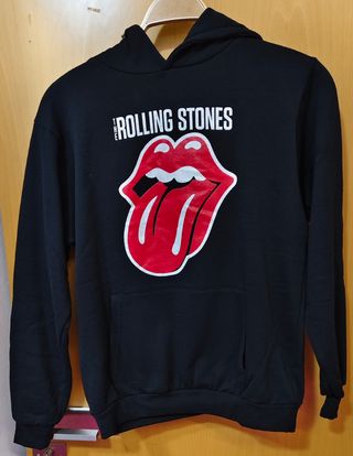 Sudadera Rolling Stones Lengua, Negra con capucha