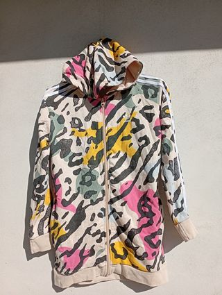 Felpa Adidas con cappuccio fantasia colorata 10 an
