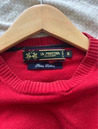 Jersey La Martina Rojo Algodón