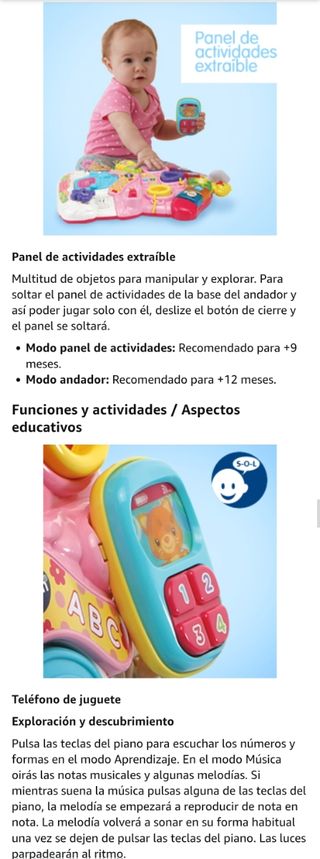 Correpasillos Vtech con luz y música