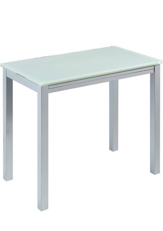 Mesa de cristal y metal