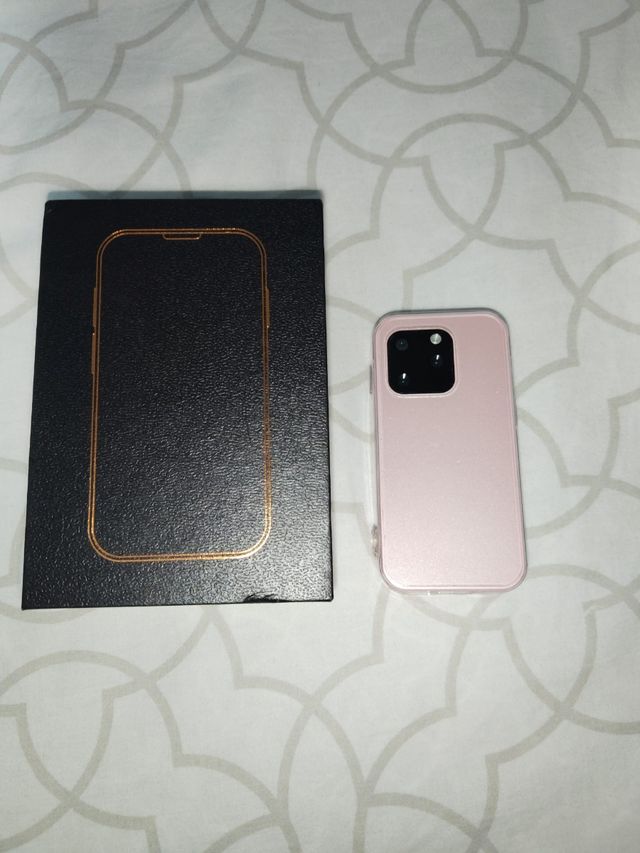 Mini Teléfono Rosa y Negro