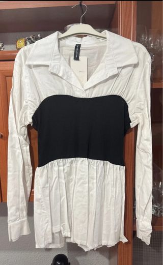 camisa con top negro