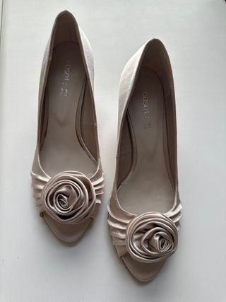 Elegantes zapatos de fiesta platino vera pelle