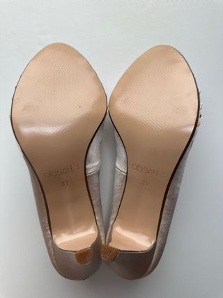 Elegantes zapatos de fiesta platino vera pelle