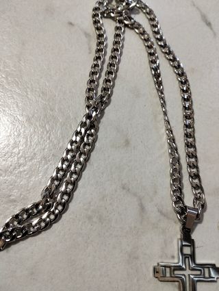Collana uomo croce argento