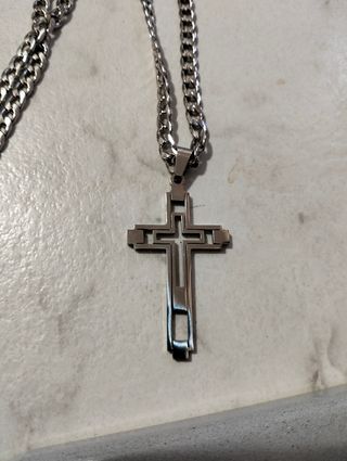 Collana uomo croce argento