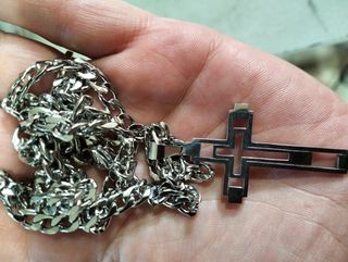 Collana uomo croce argento