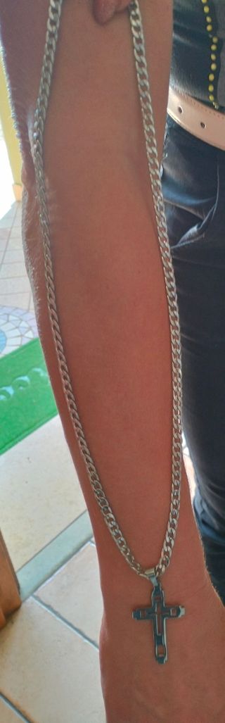 Collana uomo croce argento