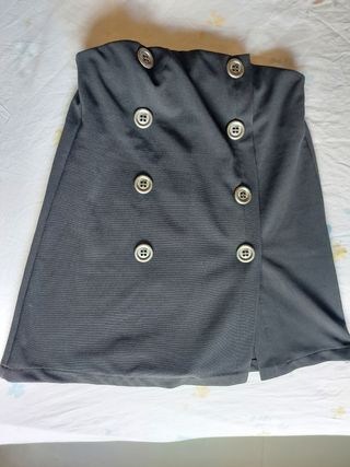 Top Kontatto nero con bottoni, taglia L