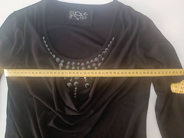 Maglia L.Campione Nera Drappeggiata