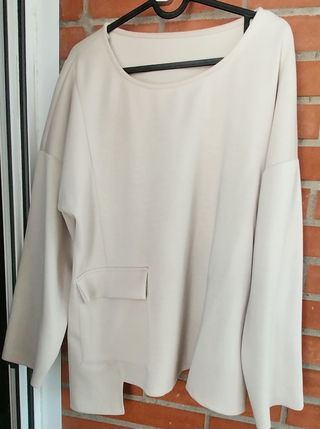 Blusa chica manga larga beige