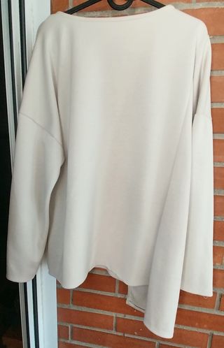 Blusa chica manga larga beige