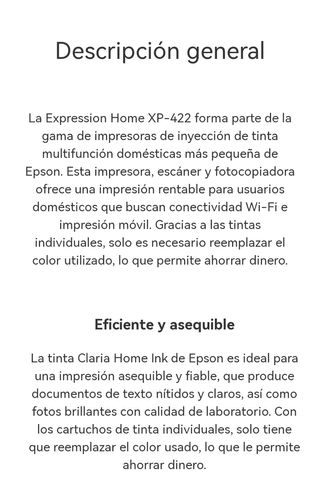 Impresora Multifunción Epson XP-422