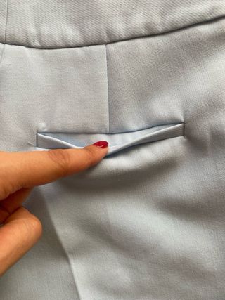 Pantalón ZARA pinzas azul bebé Talla XS/S