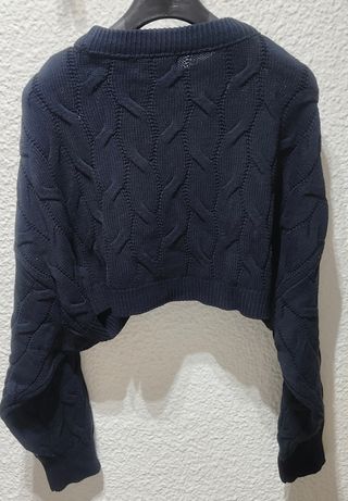 Jersey crop azul marino Stradivarius Talla M