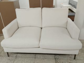 Sofá de 2 plazas en tela blanco