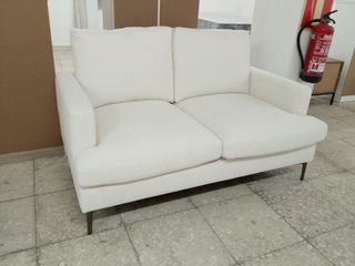 Sofá de 2 plazas en tela blanco