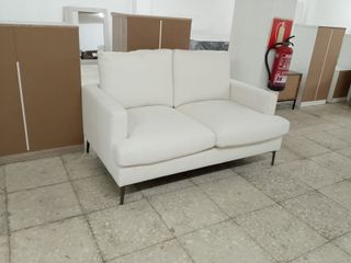 Sofá de 2 plazas en tela blanco