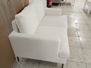 Sofá de 2 plazas en tela blanco