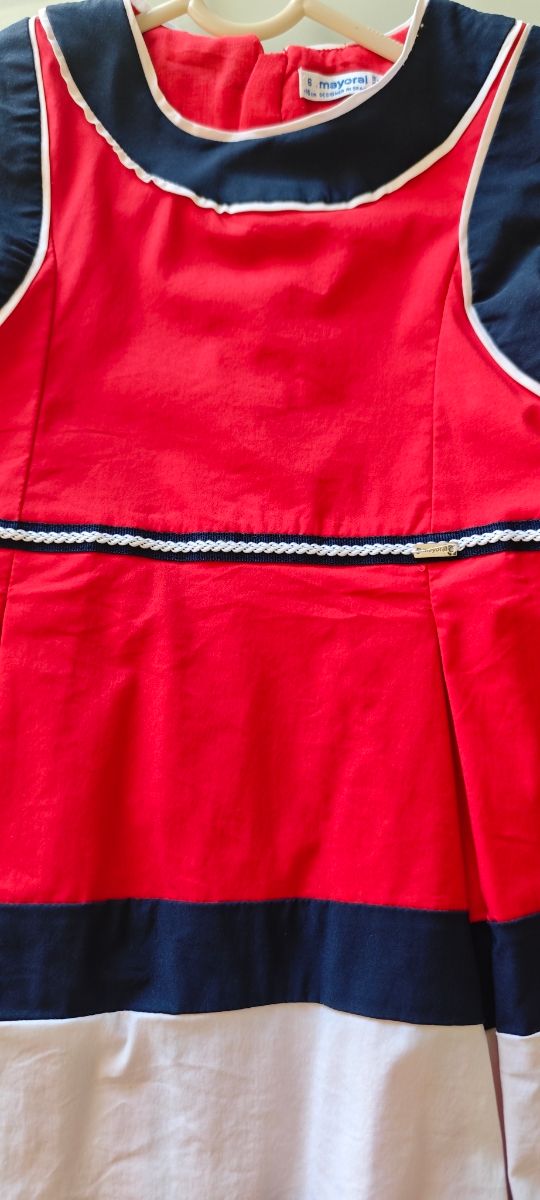 Vestido Mayoral Rojo Marino Talla 6