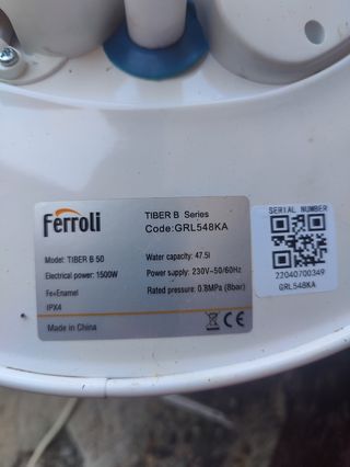 Termo electrico Ferroli Tiber B 50