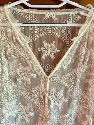Blusa Transparente Vintage Encaje Talla M