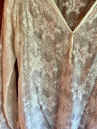 Blusa Transparente Vintage Encaje Talla M