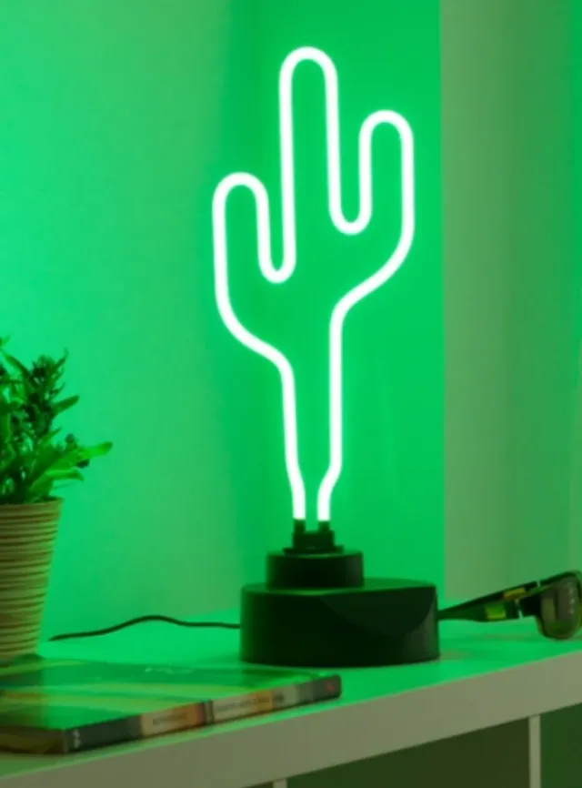 Luz Neón Cactus de Mesa