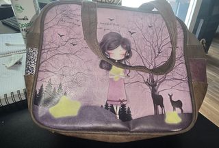 Bolso estampado niña y ciervos