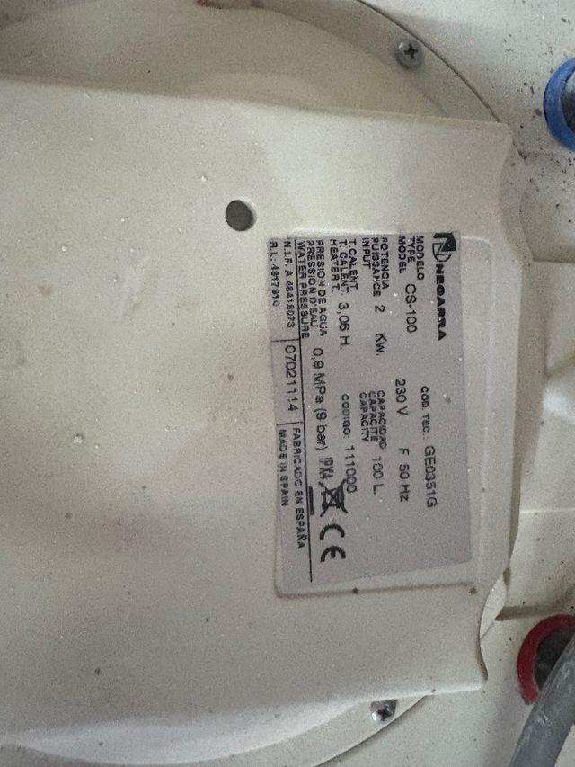 Termo eléctrico 100L blanco