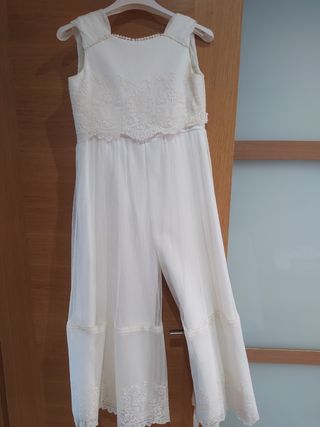 Vestido 
comunión pantalón Amaya blanco y Chaqueta